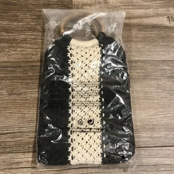 LAUDE THE LABEL Gabby Mini Macrame Bag Black Curateur Summer 2023 Rachel Zoe - Picture 6 of 6